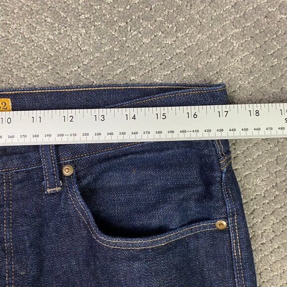 J. CREW Slim Straight Selvedge Jeans Men's 32 x 32 Fits 34 x 32 Blue Cotton - Picture 11 of 16
